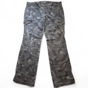 VTG Lei Camo Green/Gray  Low Rise Cargo Pants Y2K 90's Grunge Size 13 Junior